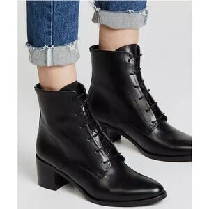 Freda Salvador ACE LACE UP BOOT - Black calf skin